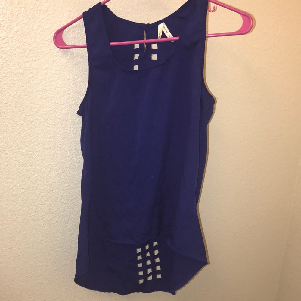 Blue blouse with back showing - Size S